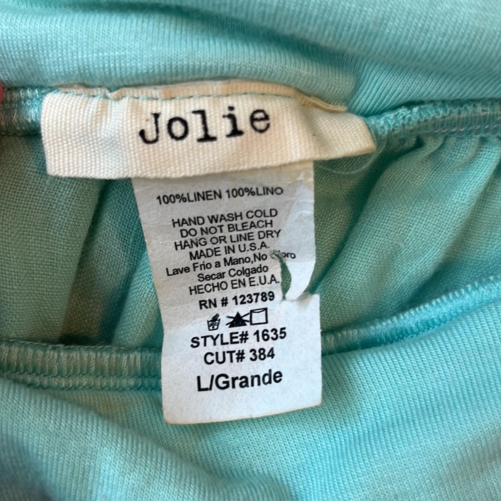 Strapless Aqua Linen Dress with Pockets! - Picture 3 of 3